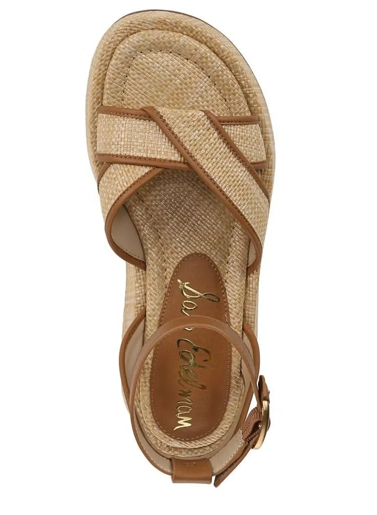 Sam Edelman BEIGE Nylie Platform Ankle Strap Sandal for Women | Best Price UAE
